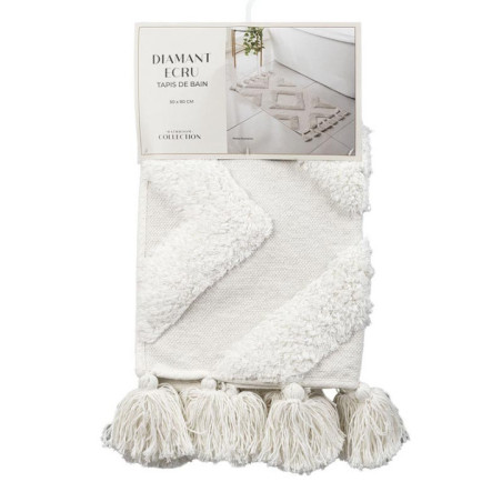 Tapis de bain diamant ecru