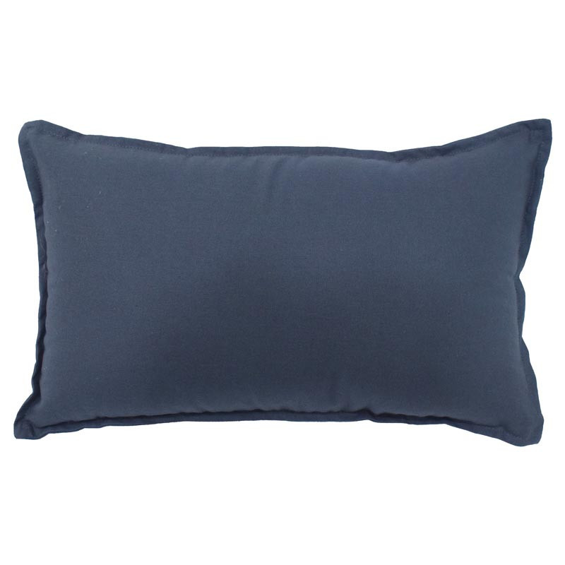 Coussin uni 28x48cm bleu