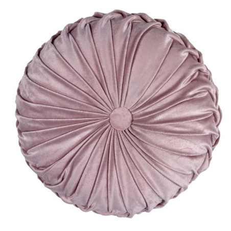 Coussin 30cm rond velours rose