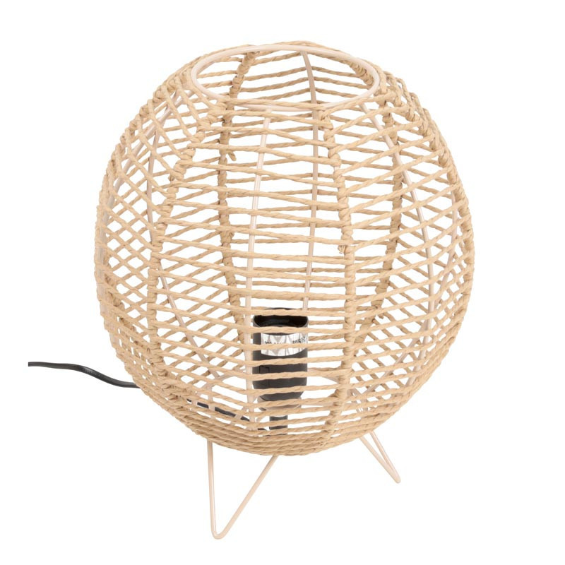 Lampe boule tressee