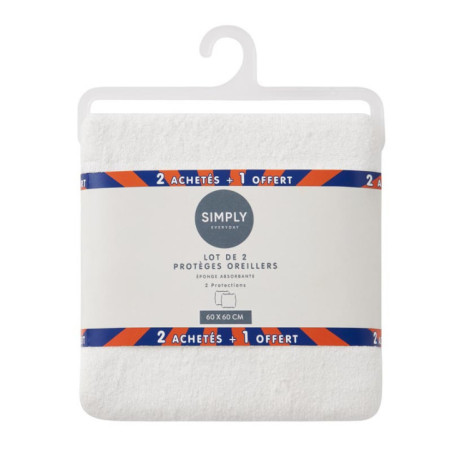 Lot de 2 protege oreillers 60x60