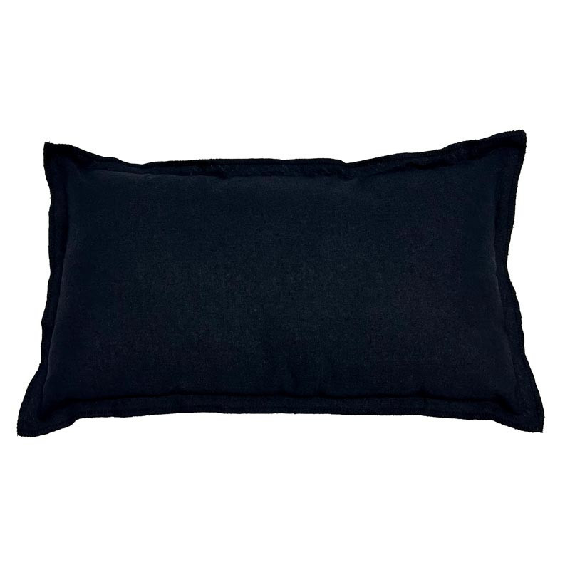 Coussin uni 28x48cm noir