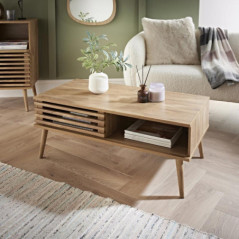 Table basse portes coulissantes