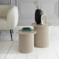 Lot de 2 table piliers creme
