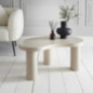Table basse pieds larges creme