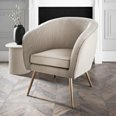 Fauteuil strie beige