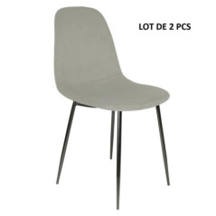 Chaise velours cotele gris x2