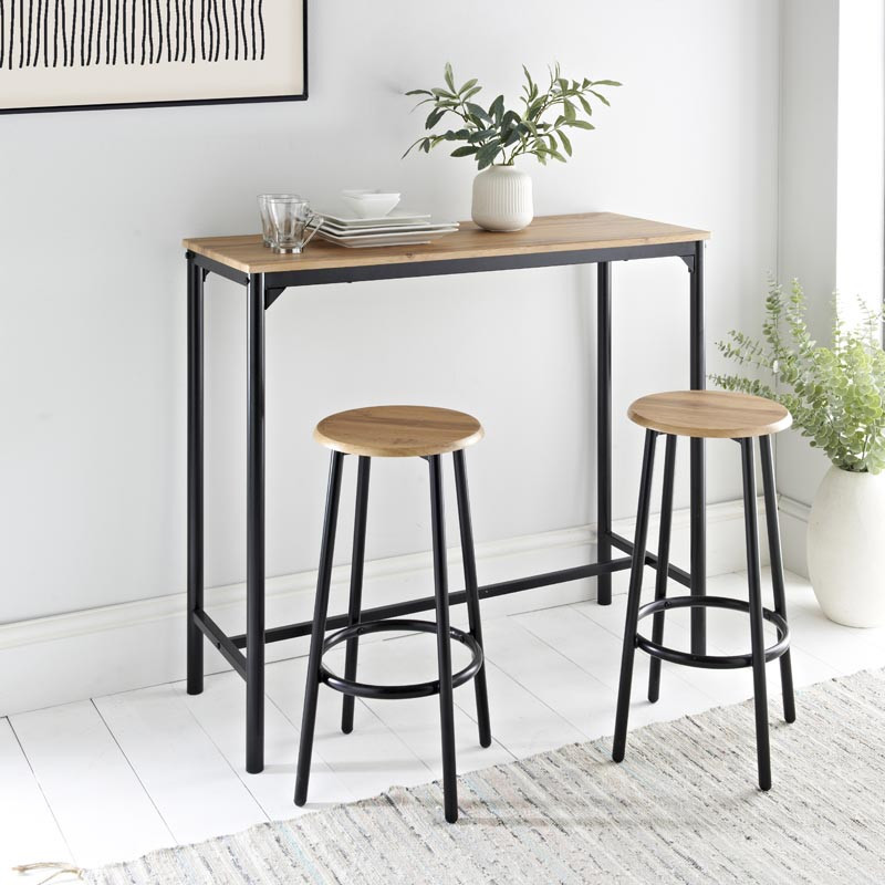 Table haute avec 2 tabourets