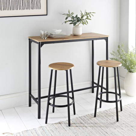 Table haute avec 2 tabourets
