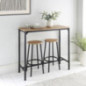 Table haute avec 2 tabourets