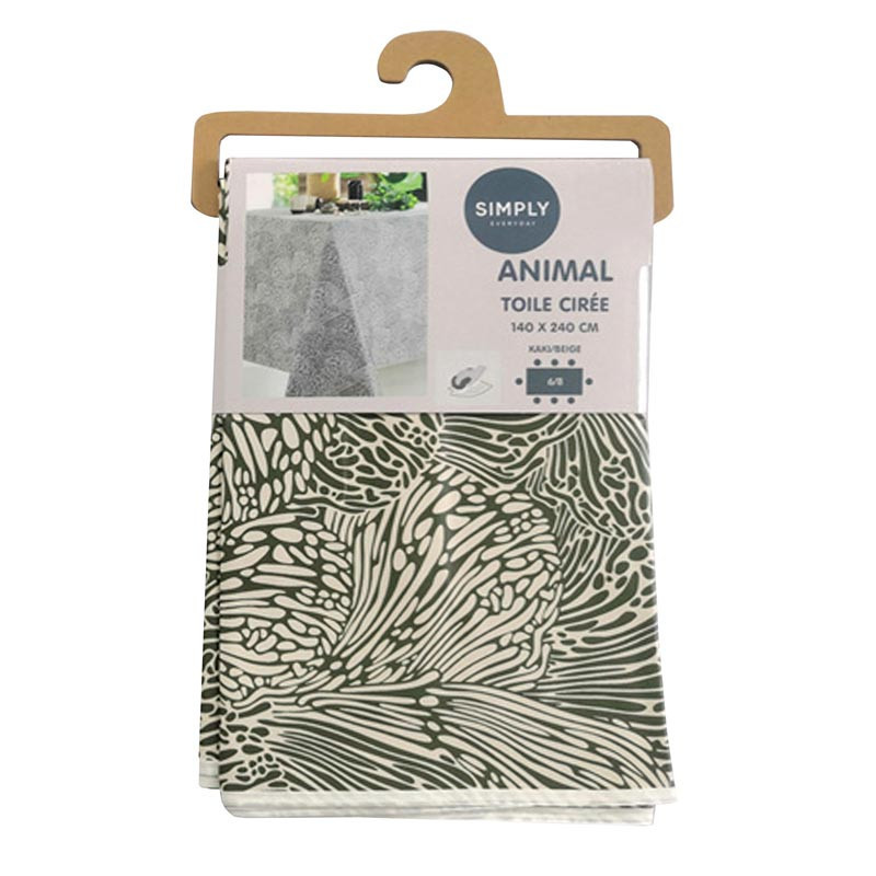 Nappe pvc animal 140x240cm kaki/