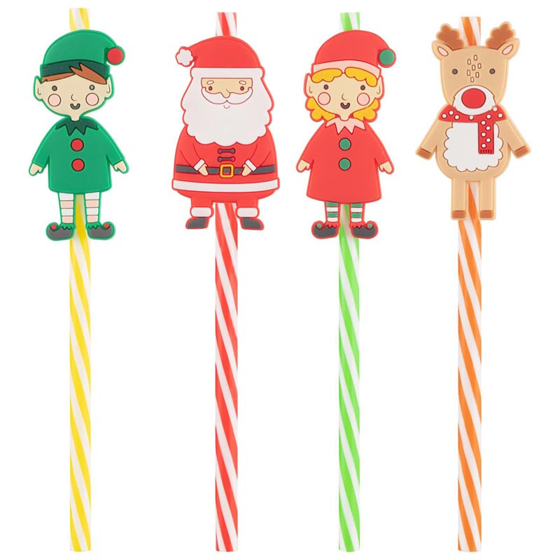 Pack de 4 pailles noel