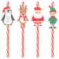 Pack de 4 pailles noel