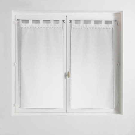 Vitrage poupette 2x60x120 blanc