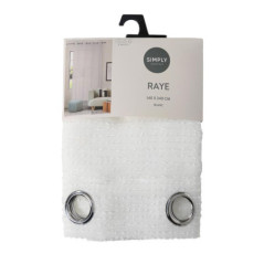 Voile oeillets raye tufte