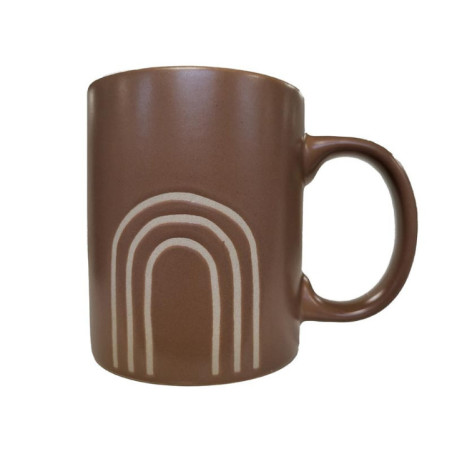 Mug motif lignes marron