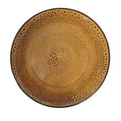 Assiette plate 27cm glaze marron