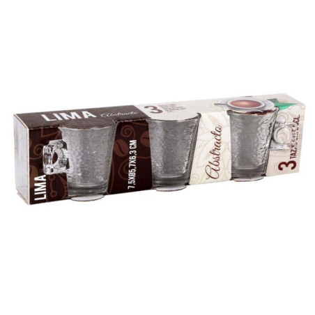 3 tasses en verre abstracto 80ml