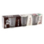 3 tasses en verre abstracto 80ml