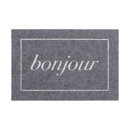 Tapis imp 40x60cm gris bonjour