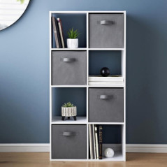 Meuble 8 cubes/4 paniers blanc