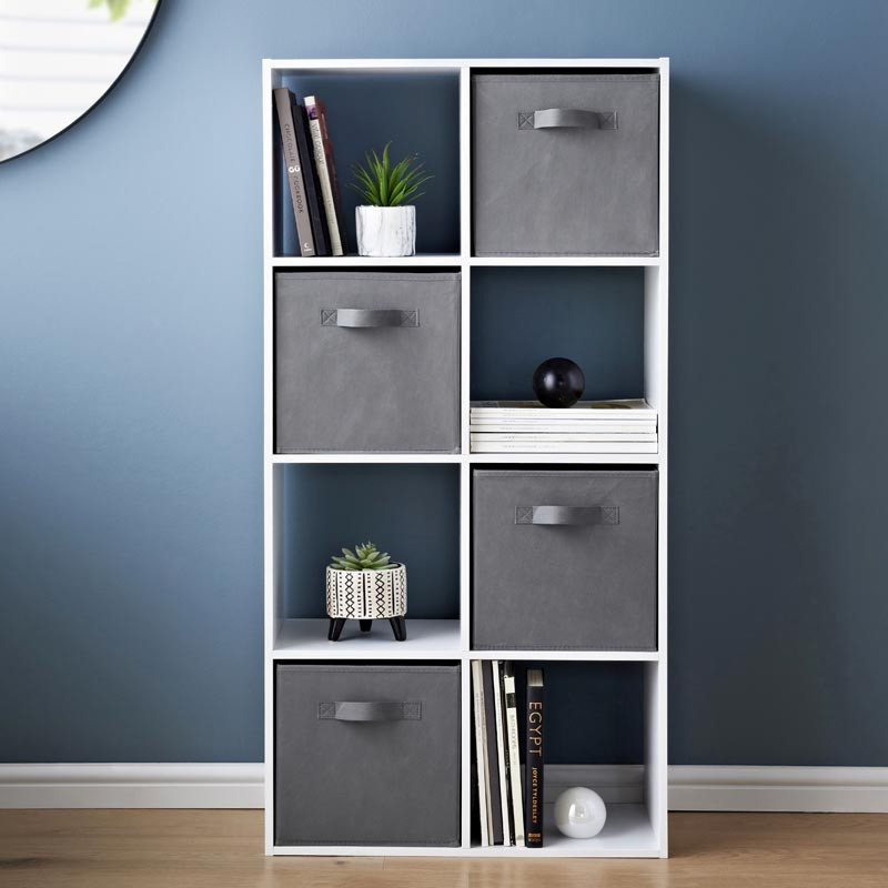 Meuble 8 cubes/4 paniers blanc