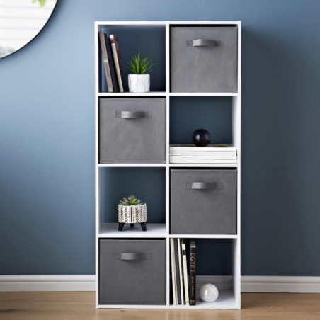 Meuble 8 cubes/4 paniers blanc