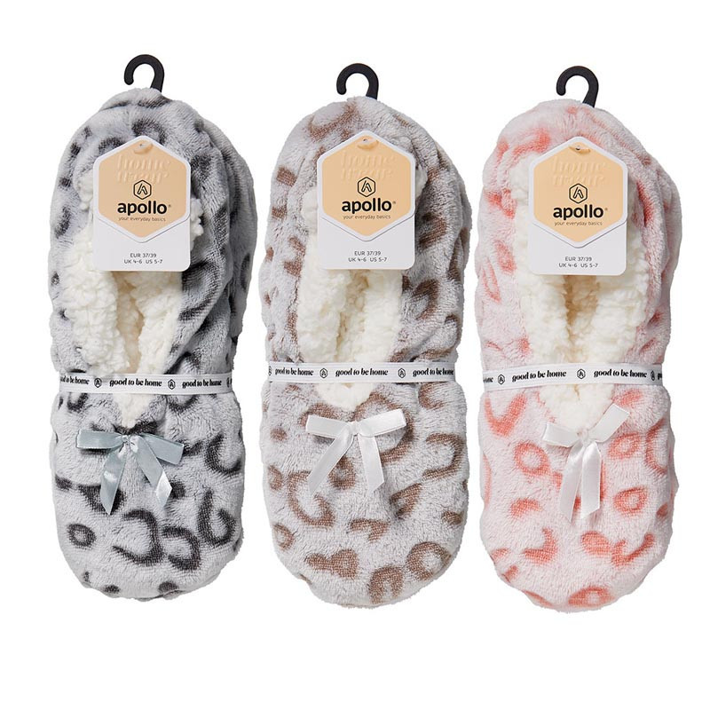 Chaussons doudou leo pastel fem