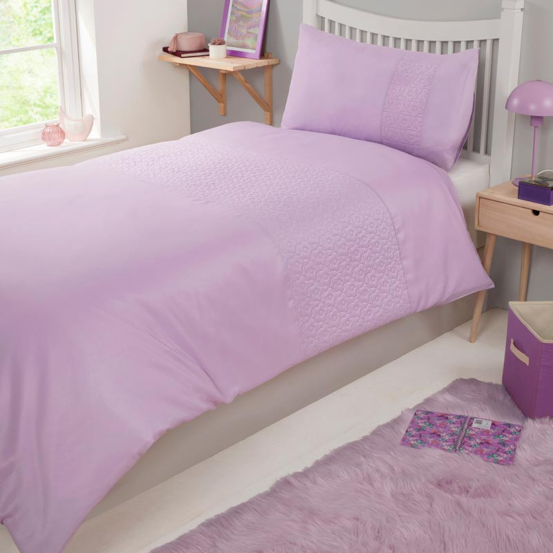 Parure fleur 140x200cm  lilas