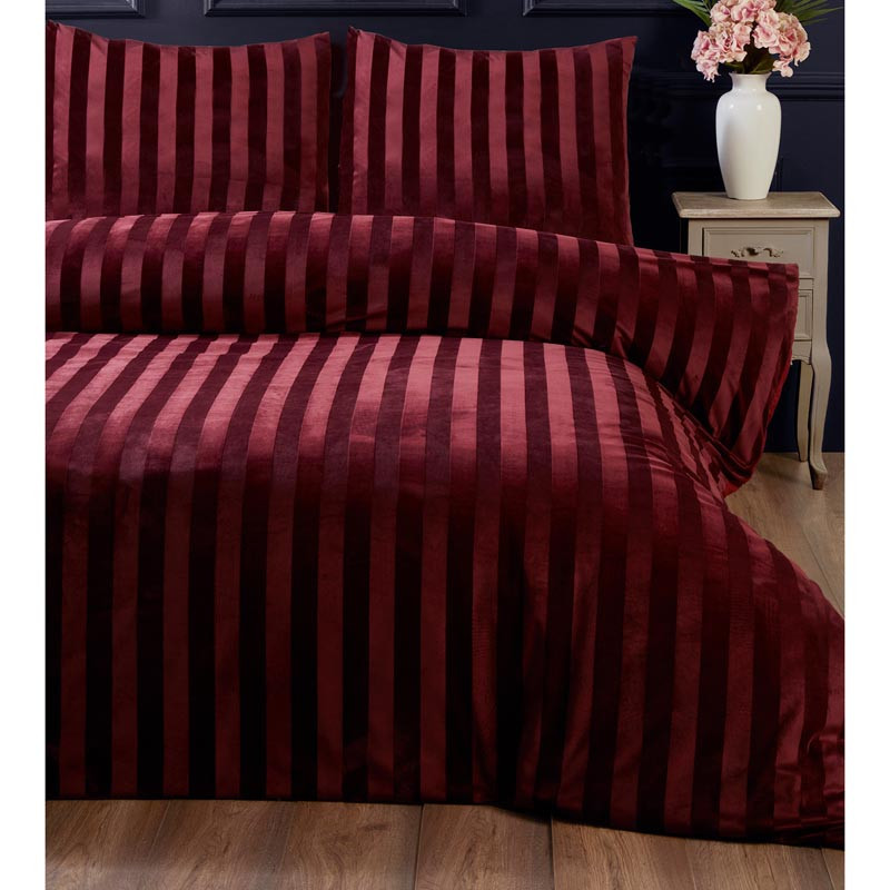 Parure velours raye 260x240cm bo