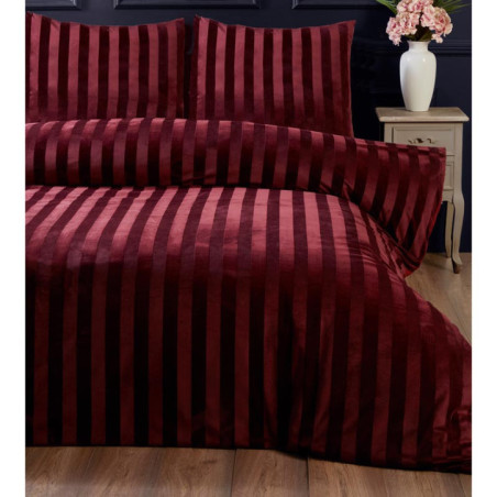 Parure velours raye 260x240cm bo
