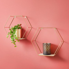 Etagere hexagonale x2 or michiga