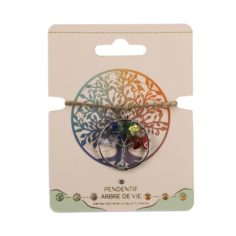 Pendentif arbre de vie 7 chakras