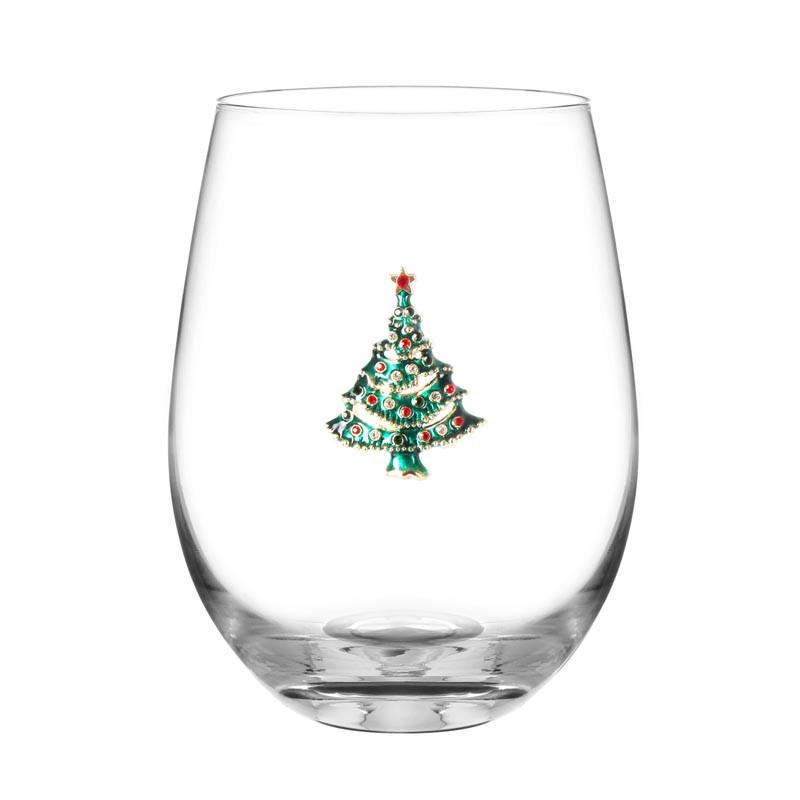 Verre bas bijoux de noel assorti