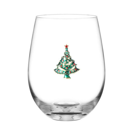 Verre bas bijoux de noel assorti