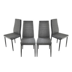 Lot de 4 chaises grises