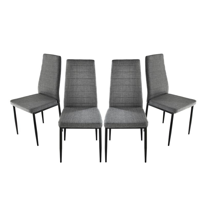 Lot de 4 chaises grises