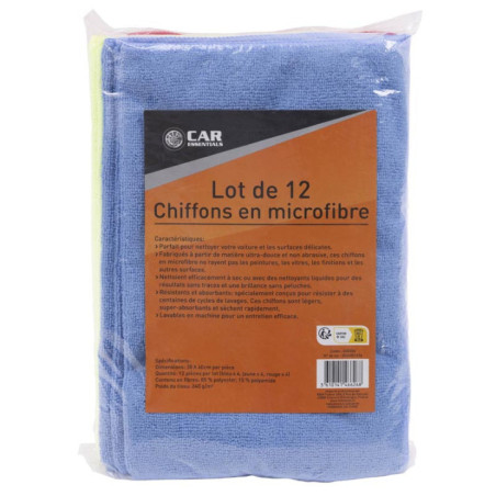 Lot de 12 lingettes microfibre