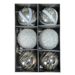 Pack 6 boules noel luxe champagn