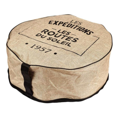 Pouf gonflable finition en jute