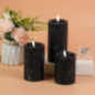 Set 3 bougies led effet marbre