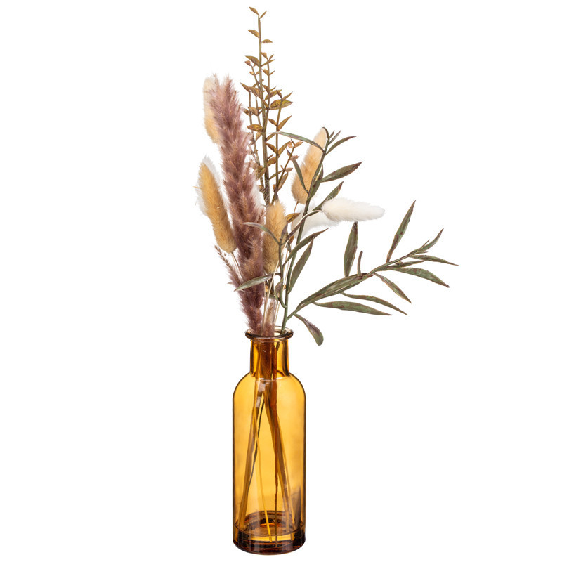 Bouquet seche vase ambre