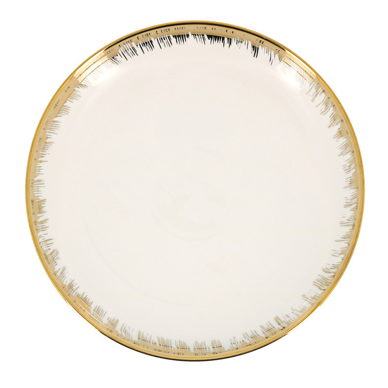 Assiette plate gold et blanche