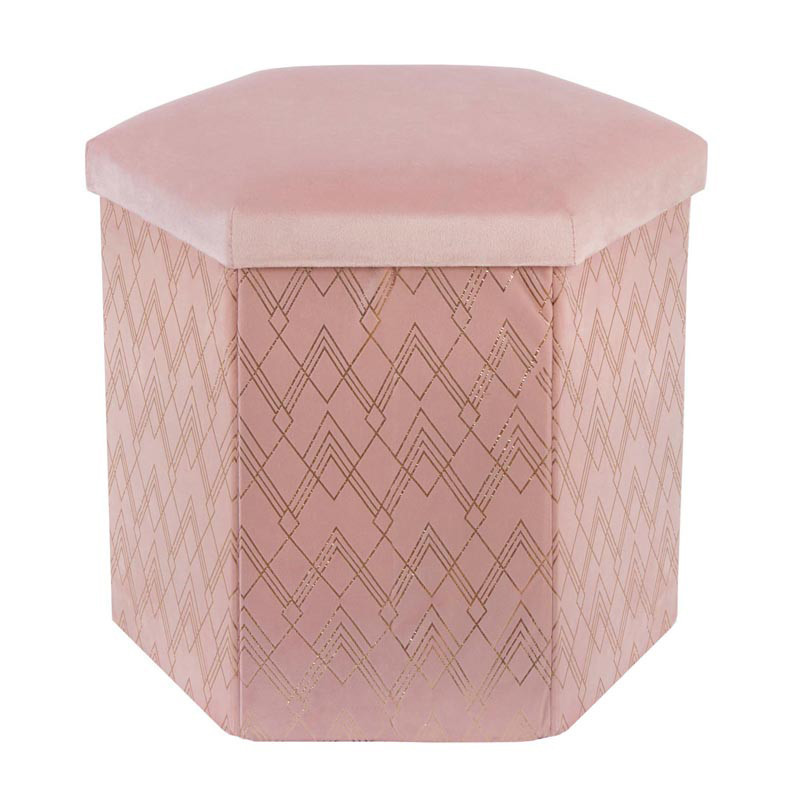 Pouf rangement blush