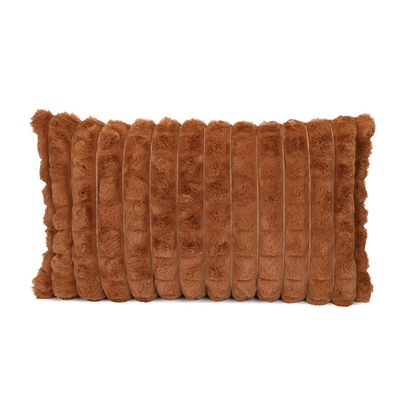 Coussin waffle 30x50cm marron