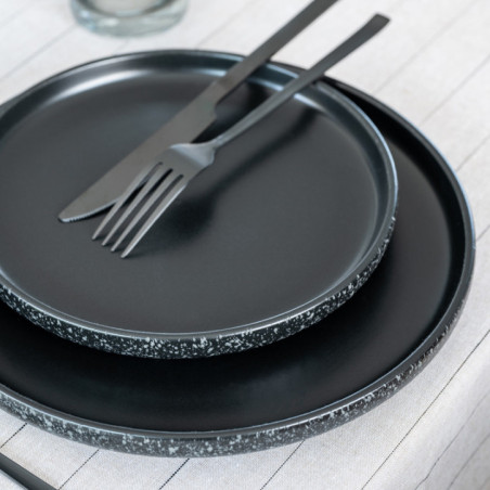 Assiette plate noir d26.5cm