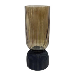 Vase strie base mate