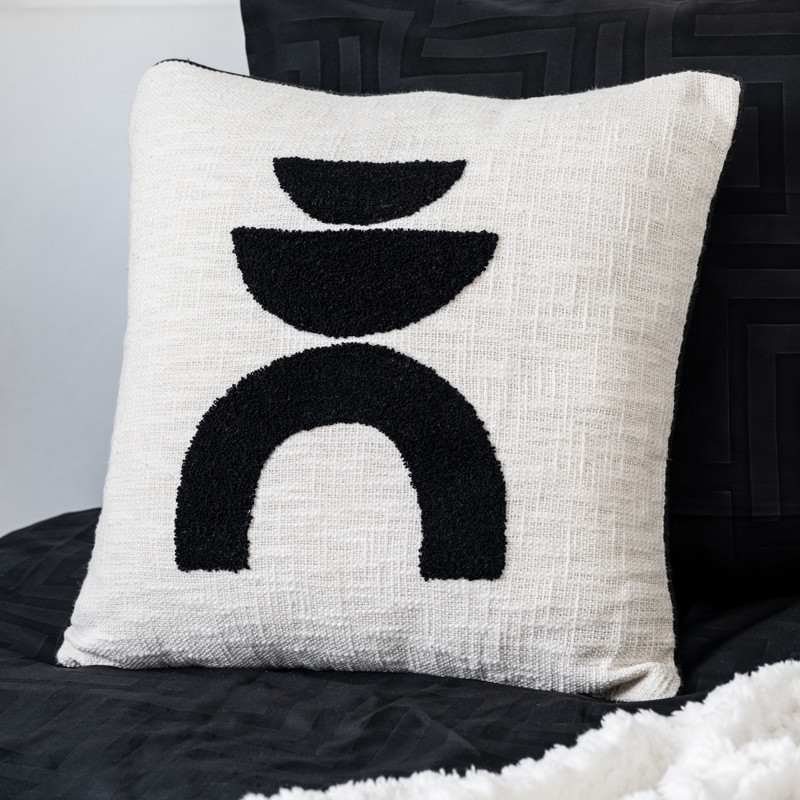 Coussin neo piping noir 45x45cm