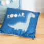 Coussin dino garcon glitter