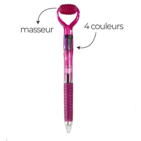 Stylo 4 couleurs massant